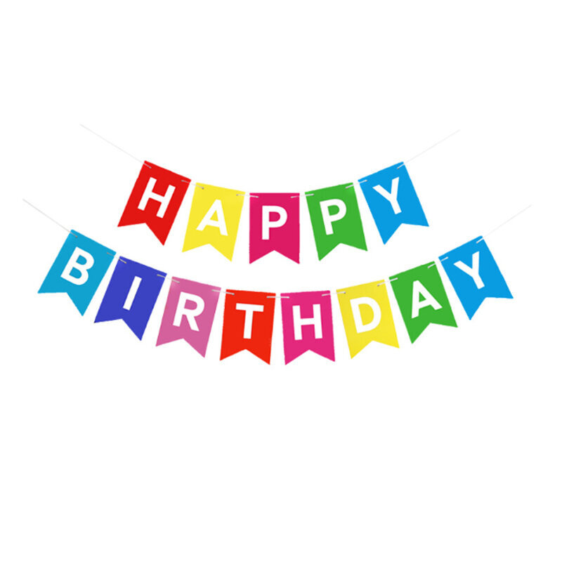 Happy Birthday Banner Bunting Flag Syntymäpäiväjuhlien koristelu lapsille - värikäs hinta ja tiedot | Hauskat juhlapelit ja -tuotteet | hobbyhall.fi