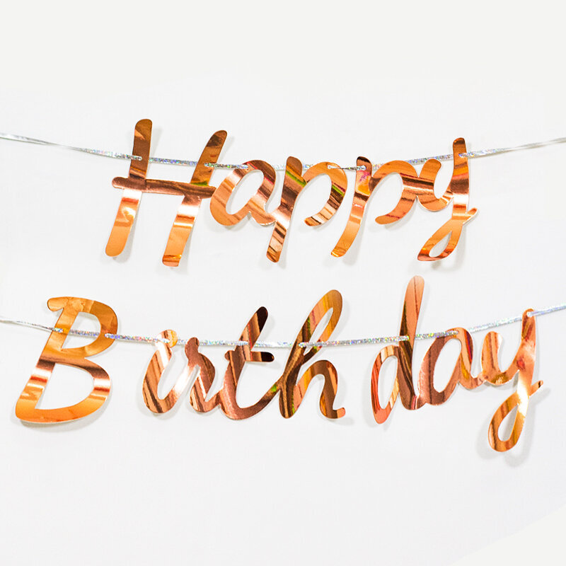 Happy Birthday Banner Garland Letter Decor Syntymäpäiväjuhlakoristeet-Rose Gold hinta ja tiedot | Hauskat juhlapelit ja -tuotteet | hobbyhall.fi