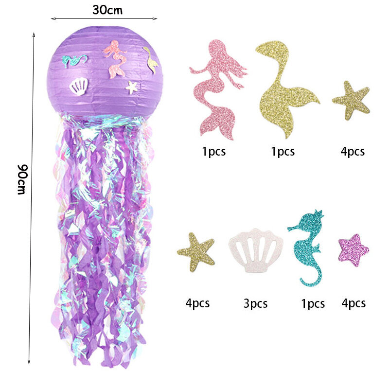 Happy Birthday Banner Mermaid Juhlasisustus Merenneito Tail Shell Bunting-1kpl Lyhty c hinta ja tiedot | Hauskat juhlapelit ja -tuotteet | hobbyhall.fi