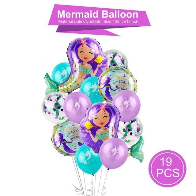 Happy Birthday Banner Mermaid Juhlakoristeet Garland Baby 1st-Mermaid ilmapallosetti hinta ja tiedot | Hauskat juhlapelit ja -tuotteet | hobbyhall.fi