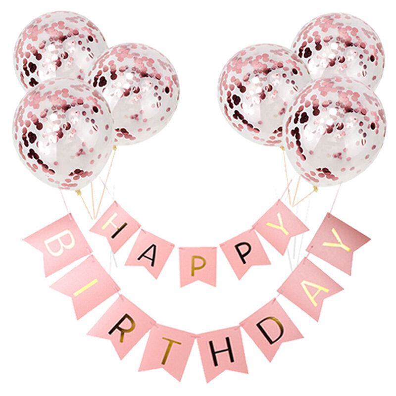 Happy Birthday Paperibanneri Rose Gold Tupsu Garland Party-vaaleanpunainen banneri rosegold hinta ja tiedot | Hauskat juhlapelit ja -tuotteet | hobbyhall.fi