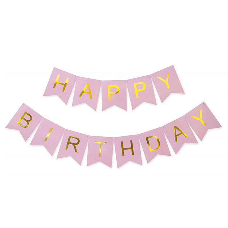 HAPPY BIRTHDAY Paperinen banneri 5 kpl Rose Gold Confetti-vaaleanpunaisella bannerilla hinta ja tiedot | Hauskat juhlapelit ja -tuotteet | hobbyhall.fi