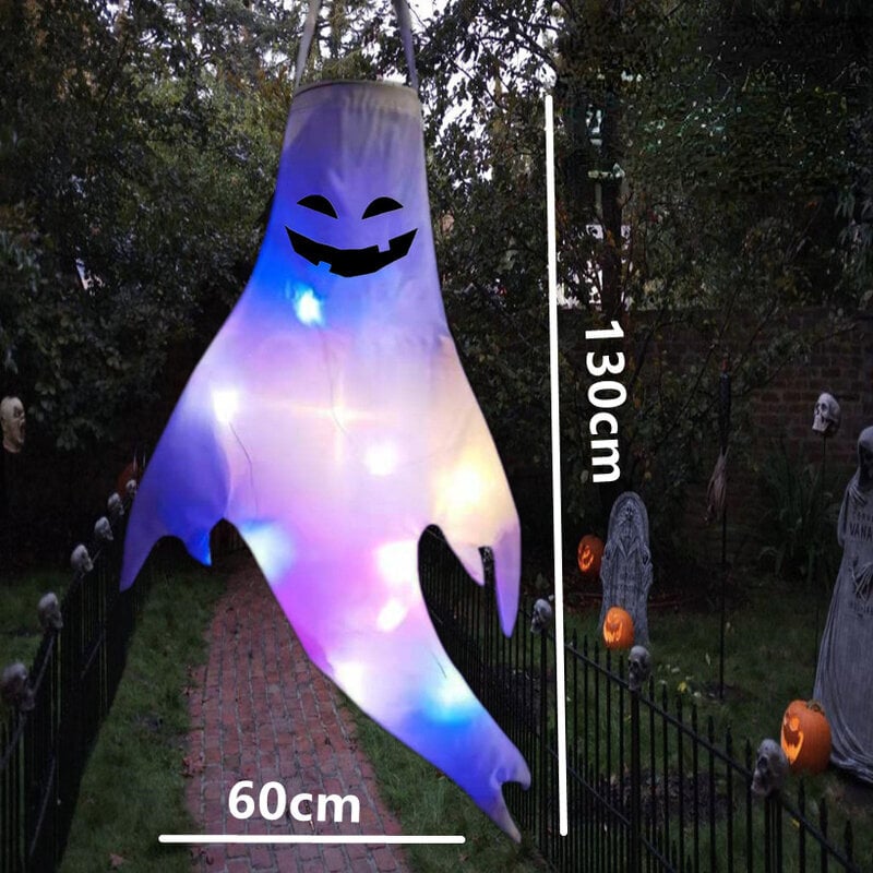 Halloween-LED-suuret ulkovalot Riippuvat haamuvalot Halloween-juhlasisustus Hehkuvat kummitusvalot Kauhurekvisiitta baari Kodin sisustus hinta ja tiedot | Hauskat juhlapelit ja -tuotteet | hobbyhall.fi