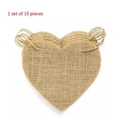 1 setti Love Heart Rustic Pellava Juutti Hessian Säkkikangas Pitsi Juhlaviiri-L hinta ja tiedot | Hauskat juhlapelit ja -tuotteet | hobbyhall.fi