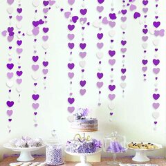 13 Ft Paperi White Gold Love Heart Garland Streamer riippuva purppuravalkoiselle hinta ja tiedot | Hauskat juhlapelit ja -tuotteet | hobbyhall.fi