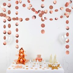 13 Ft Twinkle Iriscent Paper Star Pyöreä Garlands Flash Banner Happy-Rose Gold Dot hinta ja tiedot | Hauskat juhlapelit ja -tuotteet | hobbyhall.fi