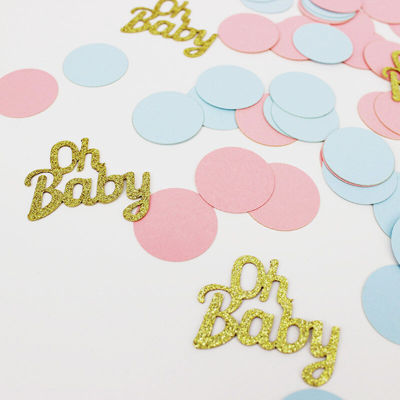 150 kpl Sininen vaaleanpunainen vauvan suihkupöytä konfetti Gender Reveal Party-Gold pyöreä OH hinta ja tiedot | Hauskat juhlapelit ja -tuotteet | hobbyhall.fi