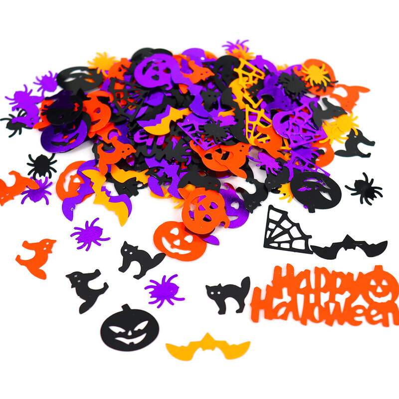 15g Halloween Terrors Confetti Purple Orange Sequines Pumpkins-D hinta ja tiedot | Hauskat juhlapelit ja -tuotteet | hobbyhall.fi