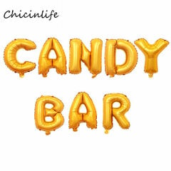 Chicinlife Candy bar Ilmapallo Banner Baby Shower Sisustus Syntymäpäivä-kultainen candybar hinta ja tiedot | Hauskat juhlapelit ja -tuotteet | hobbyhall.fi