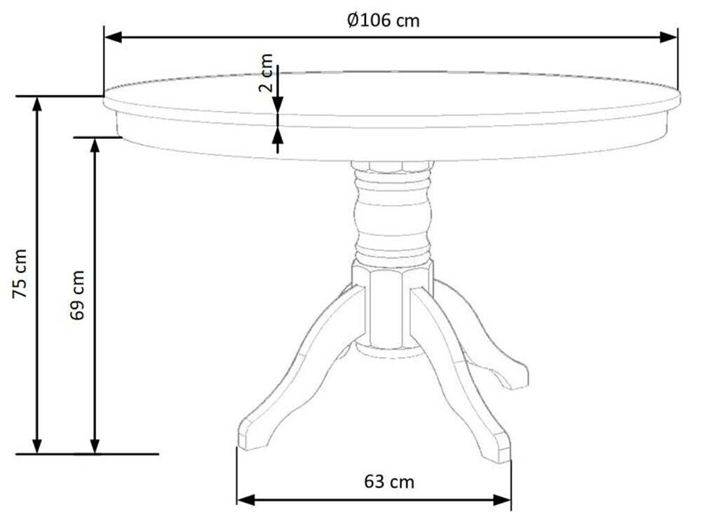 Ruokapöytä Gloster, valkoinen hinta ja tiedot | Ruokapöydät | hobbyhall.fi