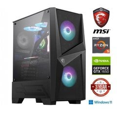 Gamer Ryzen 5 5600G 16GB 1TB SSD NVME 1TB HDD GTX 1650 Windows 11 hinta ja tiedot | Pöytätietokoneet | hobbyhall.fi