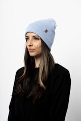 WOLF - Käännettävä Talvipipo, Vaaleansininen, Lämmin Pehmeä 100% Merinovillapipo, Beanie, Unisex hinta ja tiedot | Naisten päähineet | hobbyhall.fi