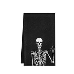 Halloween Keittiöpyyhkeet Lahja Rock and Roll Skeleton Hippi Skull astiapyyhkeet Imukykyinen Kylpyhuone Lahja Halloween koriste hinta ja tiedot | Hauskat juhlapelit ja -tuotteet | hobbyhall.fi