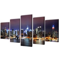 Värikäs kangas, jossa New Yorkin siluetti seinällä 200 x 100 cm hinta ja tiedot | Taulut | hobbyhall.fi