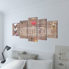 Kangas, jossa teksti "Home sweet home" seinällä 100 x 50 cm hinta ja tiedot | Taulut | hobbyhall.fi