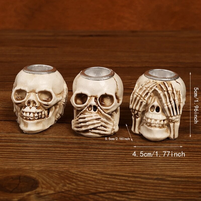 Halloween Skeleton Palm Kynttilänjalka Pelottava Koriste Koristeet Hartsi Kallo Halloween Lahjat Kynttilänjalat Sisustus pöytään hinta ja tiedot | Hauskat juhlapelit ja -tuotteet | hobbyhall.fi