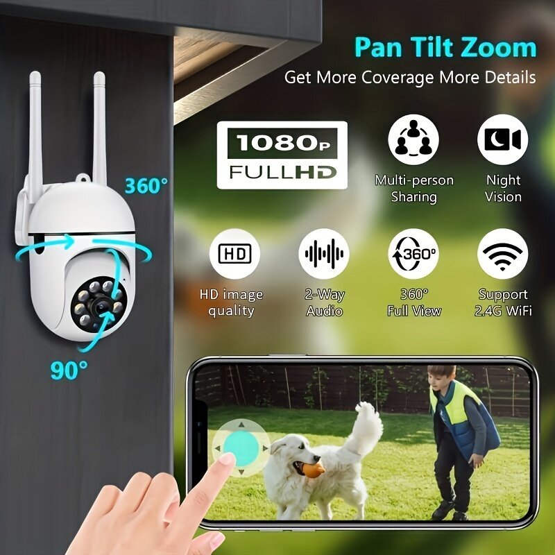 'Suojakamera Ulkokäyttöön HD 2.4G WiFi Yö Näkö' hinta ja tiedot | Valvontakamerat | hobbyhall.fi