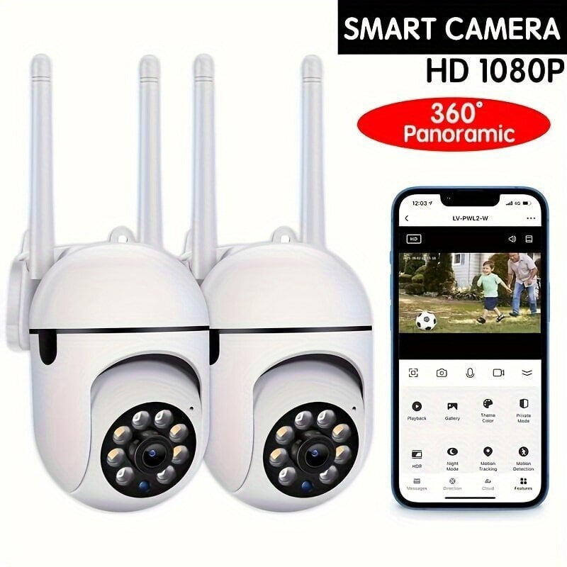 '2MP 1080P 2.4G Langaton Wifi Kamera, 360 Pyöritys' hinta ja tiedot | Valvontakamerat | hobbyhall.fi