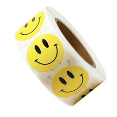 500 tarraa - Smiley Emoji Yellow hinta ja tiedot | Manikyyri- ja pedikyyritarvikkeet | hobbyhall.fi