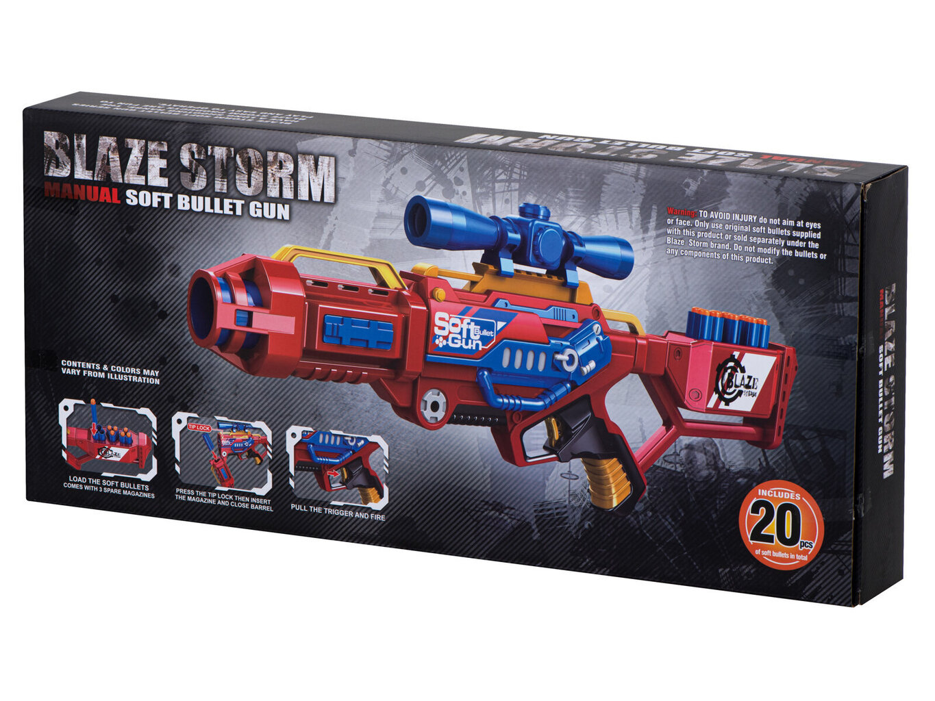 Blaze Storm -lelukivääri, 20 patruunaa hinta ja tiedot | Poikien lelut | hobbyhall.fi