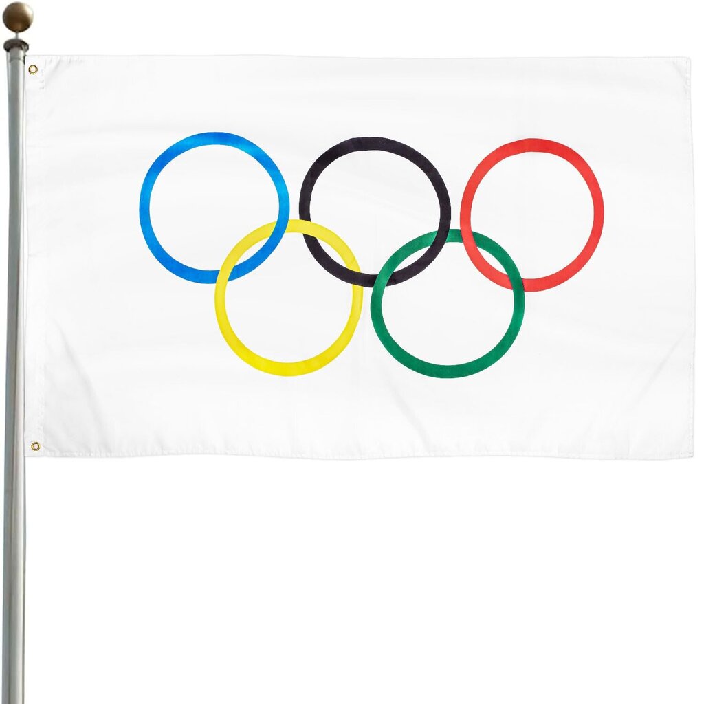 Olympialippu, olympiakoristeet, 150x90 cm olympialippu 2024, olympialiput 2024 koristeet Olympialaiset 2024 hinta ja tiedot | Hauskat juhlapelit ja -tuotteet | hobbyhall.fi