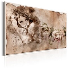 Kuva - Retro Style: Woman and Roses hinta ja tiedot | Taulut | hobbyhall.fi