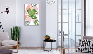 Kuva - Geometric Monstera (1 Part) Vertical hinta ja tiedot | Taulut | hobbyhall.fi