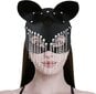 Moonlove PU nahkainen kissanaamio ketjutupsilla naisille Miesten asu Cosplay Halloween Mask Mystinen puolikasvoinen punk-naamio hinta ja tiedot | Hauskat juhlapelit ja -tuotteet | hobbyhall.fi