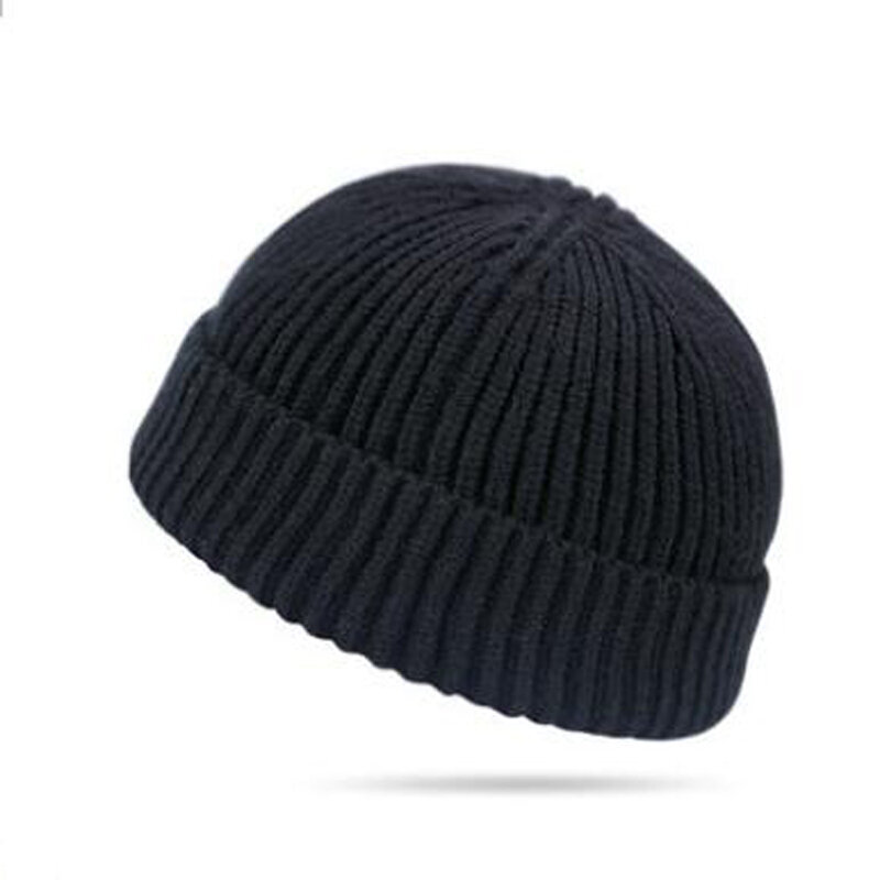 (Musta)Miehet Naiset Neulottu Hattu Pipo Skullcap Sailor Cap Cuff Brimless Retro Navy Style Unisex HipHop Elastinen Lämmin Talvi Ski Pipo hinta ja tiedot | Naisten päähineet | hobbyhall.fi