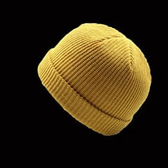 (Tummankeltainen)Miehet Naiset Neulottu Hattu Pipo Skullcap Sailor Cap Cuff Brimless Retro Pehmeä Lyhyt Unisex HipHop Joustava Lämmin Talvi Ski Pipo hinta ja tiedot | Naisten päähineet | hobbyhall.fi