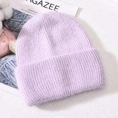 (54-60cm vaalean violetti)Talvi Angola Kanin turkista neulotut pipot naisille Muoti Kiinteät Lämpimät Cashmere Villa Skullies Lippalakki Naisten Kolmitaitteiset paksut hatut hinta ja tiedot | Naisten päähineet | hobbyhall.fi