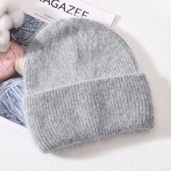 (54-60cmHarmaa)Talvi Angola Kanin turkista neulotut pipot naisille Muoti Kiinteä Lämmin Cashmere Villa Skullies Lippalakki Naisten Kolmitaitteiset paksut hatut hinta ja tiedot | Naisten päähineet | hobbyhall.fi