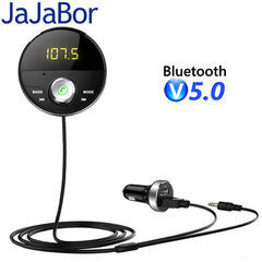 Auton Bluetooth 5.0 Handsfree Kit 3,5mm Jack AUX Audio MP3-soitin Langaton Auto Music vastaanotin Autolaturi FM-lähetin hinta ja tiedot | USB-sovittimet äänentoistoon | hobbyhall.fi