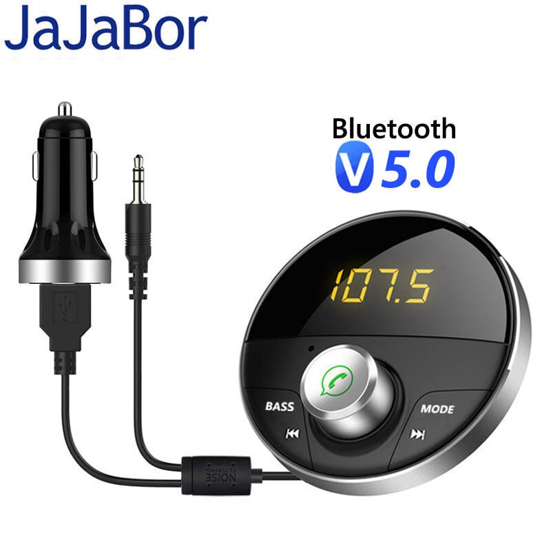 FM-lähetin FM-modulaattori Bluetooth 5.0 -autosarja Handsfree AUX 3,5MM musiikki MP3-soitin Audiosovitin musiikkivastaanotin hinta ja tiedot | USB-sovittimet äänentoistoon | hobbyhall.fi