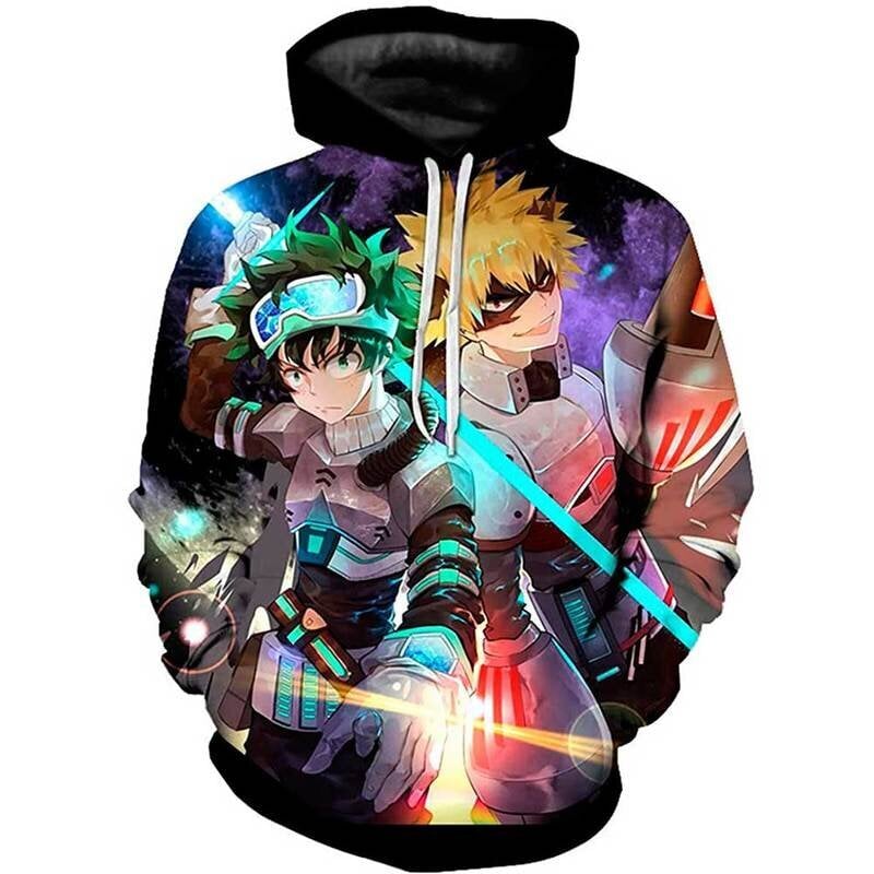 (LW161-4XL） 3D Anime My Hero Academia Todoroki Shoto Hupparit Miehet hinta ja tiedot | Miesten puserot ja hupparit | hobbyhall.fi