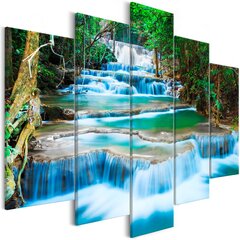 Kuva - Waterfall in Kanchanaburi (5 Parts) Wide hinta ja tiedot | Taulut | hobbyhall.fi