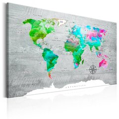 Kuva - World Map: Green Paradise hinta ja tiedot | Taulut | hobbyhall.fi