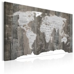Kuva - World Map: Wooden World hinta ja tiedot | Taulut | hobbyhall.fi