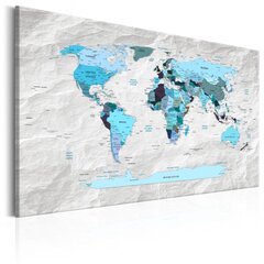 Kuva - World Map: Blue Pilgrimages hinta ja tiedot | Taulut | hobbyhall.fi