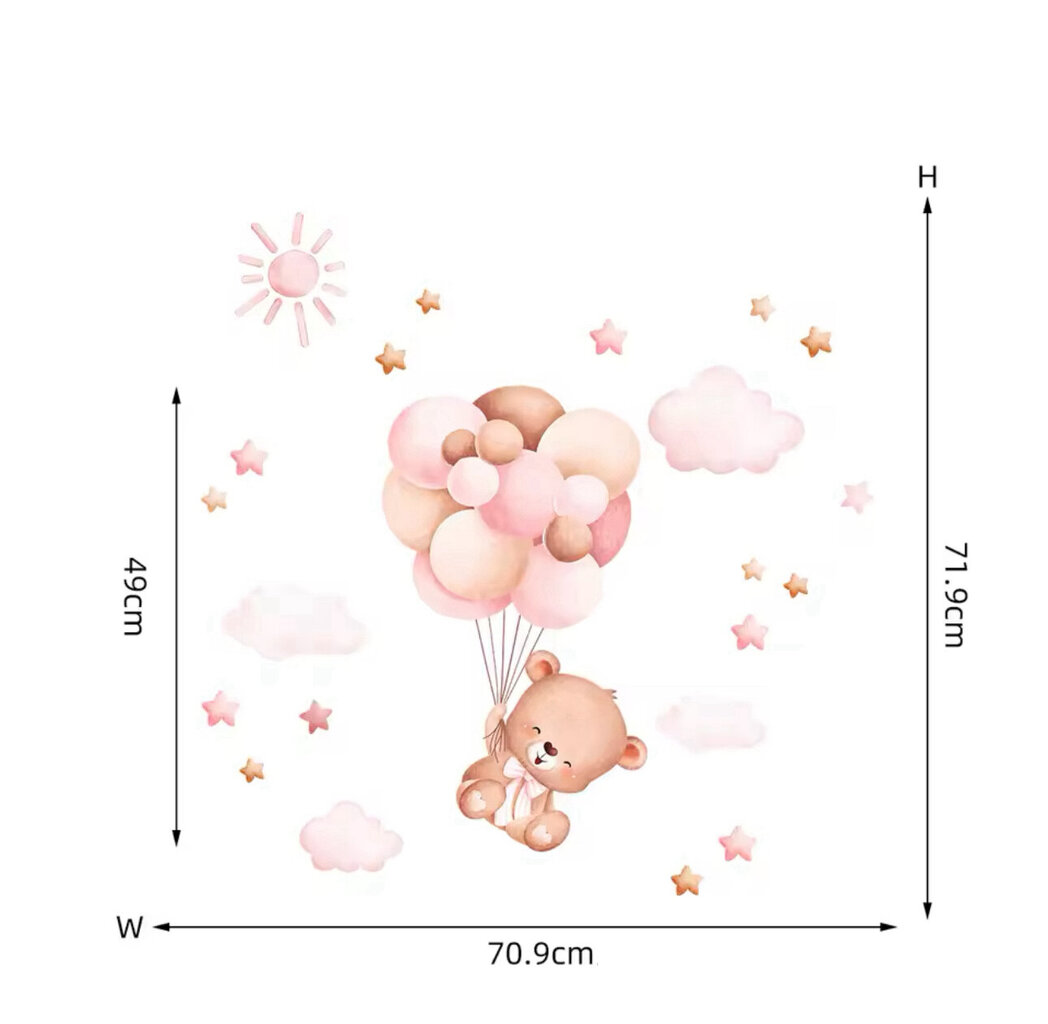 Seinätarrat lastenhuoneeseen Karhu ilmapalloilla hinta ja tiedot | Sisustustarrat | hobbyhall.fi