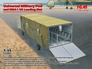 Liimattava malli ICM 53201 Universal Military Pod and M8A1 US Landing Mat 1/35 hinta ja tiedot | Koottavat pienoismallit | hobbyhall.fi