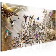 Kuva - Hummingbirds Dance (1 Part) Gold Narrow hinta ja tiedot | Taulut | hobbyhall.fi