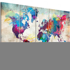 Kuva - World Map: Cracked Wall hinta ja tiedot | Taulut | hobbyhall.fi