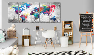 Kuva - World Map: Spilt Paint hinta ja tiedot | Taulut | hobbyhall.fi