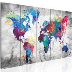 Kuva - World Map: Spilt Paint hinta ja tiedot | Taulut | hobbyhall.fi