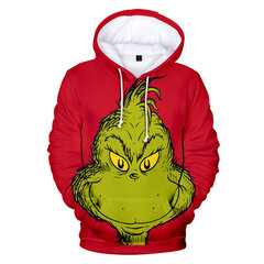 (ofsz-00004-XXL） 3D Green Grinch Miesten huppari kevätsyksyn rento o-aukkoinen ylisuuri huppari hinta ja tiedot | Miesten puserot ja hupparit | hobbyhall.fi