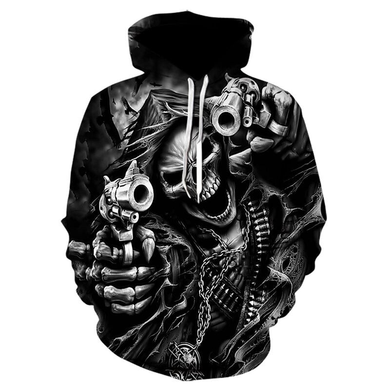 (KL-7002-4XL）Skull Miesten huppari 3D-tulostus hinta ja tiedot | Miesten puserot ja hupparit | hobbyhall.fi