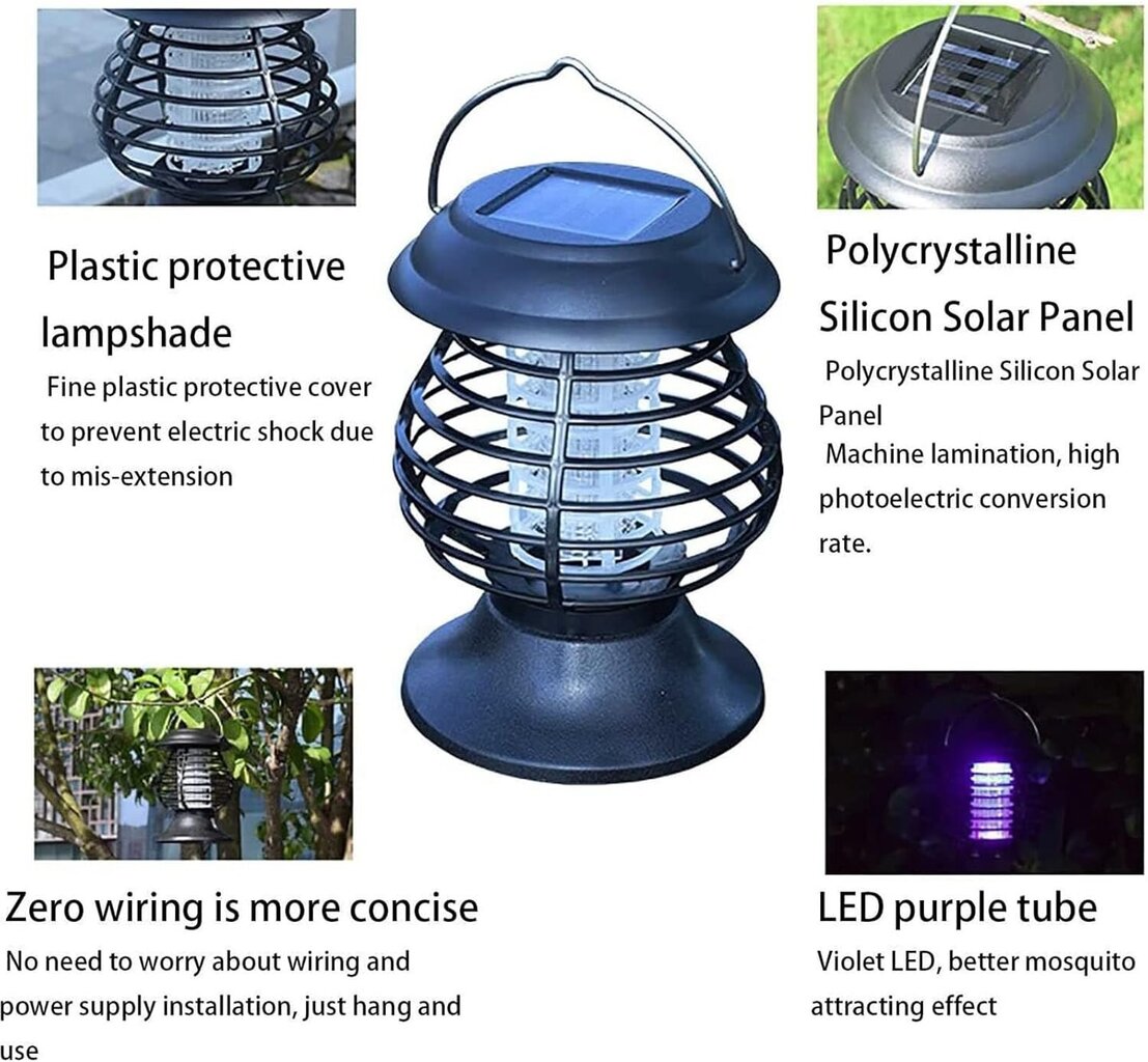 Solar Mosquito Killer Lamp - Ympäristöystävällinen, langaton, vedenpitävä hinta ja tiedot | Retkilamput | hobbyhall.fi