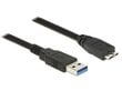 Delock-kaapeli USB 3.0 Type-A uros> USB 3.0 Type Micro-B uros 0,5m musta hinta ja tiedot | Kaapelit ja adapterit | hobbyhall.fi