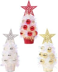 3kpl Mini joulukuusi Pieni joulukuusi Pieni joulukuusi pellavapohjalla Mini joulukuusi Glitter Tree -joulukuusi 3 kpl hinta ja tiedot | Koristeet ja tarrat | hobbyhall.fi